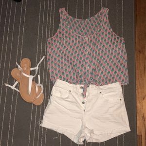 Sheer Chevron-like crop top